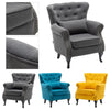 Upholstered Wingback Linen Velvet Armchair Chair Occasional Tub Lounge Sofa Seat