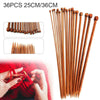 25/36CM High Quality Set 36pcs Single Pointed Bamboo Knitting Needles 2mm - 10mm