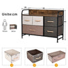 Fabric Chest of Drawers 5-Drawer Dresser 2-tier Storage Organizer Unit Bedroom