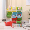 Children Bookshelf Kids Sling Book Rack with Storage Bins Toys Organizer White
