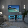 LED TV Cabinet TV Stand TV Unit 140cm with 5 Open Compartments 1 Door RGB Lights