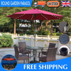 80 LED Garden Parasol 2.7M Sun Umbrella Solar Powered Chain Light Tilt Crank