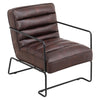 Upholstered Distressed Faux Leather Tan Armchair Chair Lounge Sofa Living Room