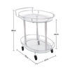Silver Drinks Trolley 2 Tier Glass Rack Display Storage Kitchen Bar Serving Cart