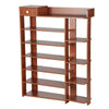 7 Tiers L123S Large Shoe Storage Cabinet Wooden Boot Stand Racks Storage Stand