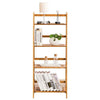 4 Tier Ladder Bookshelf Shelf Unit Bamboo Bookcase Bathroom Storage Display Rack