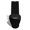 Stand Toilet & Bidet Set Black Ceramic L4X4