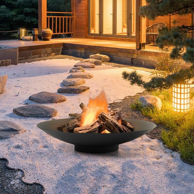 60-120cm Fire Pit Corten Steel Log Burner Bowl Bonfire Outdoor Heater ...
