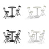 Breakfast Bar Table & 2/4 Folding Stool Chairs Set Kitchen Dining Room Furniture