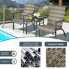 3PCS Outdoor Rattan Bistro Furniture Garden Patio Wicker Table and Chair Set