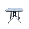 Square Metal Glass Top Table Garden Bistro Pub Dining Coffee Table IndoorOutdoor