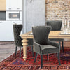 Set of 2 Velvet Upholstered Dining Chairs Luxury Button Back Dining Room Kitchen