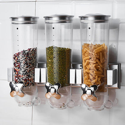 Kitchen Dry Food Dispenser Wall Storage Container Cereal/Grain/Candy/Coffee Bean