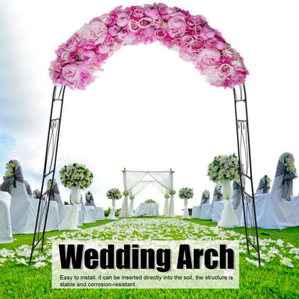 Garden Arch Plant Climbing Trellis Metal Archway Arbour Arched Frame Tubular