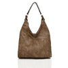 Khaki Slouch Bag Womens Large Tote Cross Body Ladies Shoulder Handbag