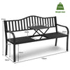 2 Seater Patio Garden Bench Outdoor Elegent Loveseat W/ Ergonomic Backrest