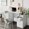 White Computer Desk with 3 Drawers Study Workstation Office Table Wooden Large