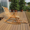 Heavy Duty Folding Rocking Chair Bamboo Living Room Indoor Outdoor Furniture