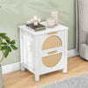 2 Drawer Rattan Bedside Tables Set of 2 Cabinet Bedroom Storage Nightstand NP