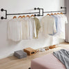 Large Base Wall Mounted Industrial Pipe Clothes Rack Detachable Clothes TowelRod