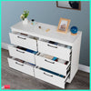 Modern 6 Drawer Bedside Table Cabinet Chest of Drawers Nightstand Bedroom White