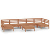 8 Piece Garden Set Honey Brown Solid Pinewood B9W0