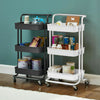 3 Tier Kitchen Storage Trolley Cart Utility Rolling Rack Tray Shelf on Wheels