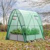 Portable Walk-in Greenhouse Tunnel W/ 2 Zippered Doors & Roll-up Screen Windows