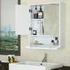 Bathroom Mirror Cabinet Wall Mounted Storage Cupboard Double Door + Compartment