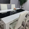 Dining Table Set and 6 4 black white Leather chairs kitchen table set of 4 or 6