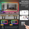 Extral Large Rectangular RGB Light LED Bathroom Mirror Illuminated Makeup Mirror