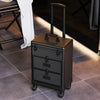 Black Mak Up Trolley Case Travel Beauty Vanity Hairdressing Case with Drawers UK