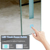 Wood Bathroom Cabinet LED Mirror Touch Switch Staorage Wall Mounted 2 Door
