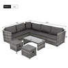 Rattan Corner Group Garden Furniture Set 8 Seater Outdoor Sofa Table Stool Set