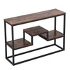 2 Tier Industrial Vintage Console Table Antique Metal Furniture Storage Hallway