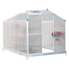 Walk-In Garden Plant Greenhouse Polycarbonate Panels Aluminium Frame &Slide Door