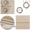 2 Panels Beige Curtain Blackout Ring Top Drapes for Bedroom Drapes Curtains