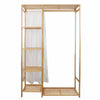 6 Tier Bamboo Garment Rack Storage Shelves Clothes Hanging Wardrobe Closet Stand