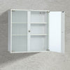 Wall-Mount Frosted Glass Cabinet Vanity Storage Cupboard Shelf Office 1 2 Doors