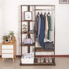 Heavy Duty Bamboo Garment Rack 6-Tier Ladder Clothes Rail Stand with Large Base