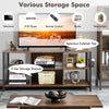 Industrial TV Stand for TVs up to 65 Inches 3-Tier TV Cabinet w/ Storage Basket