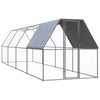 Outdoor Chicken Cage 2x8x2 m Galvanised Steel F9E3