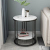 Round Coffe Table Marble Tabletop Sofa End Table Leisure Reception Home Office