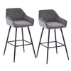 1/2X Bar Stools Velvet Breakfast Chair Kitchen High Counter Stool Pub Restaurant