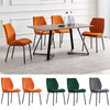 Set of 2 Velvet Dining Chairs Padded Seat Metal Legs Kitchen Home Office UK