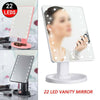 5X 22 LED MAGNIFYING TOUCH SCREEN LIGHT MAKE-UP COSMETIC TABLETOP VANITY MIRROR