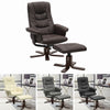 TV Armchair Recliner Set Lounge with Footrest Stool PU Leather Office Executive