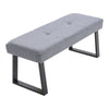 Bedroom Dining Room Bench 4ft Linen Padded Stool Hallway Window Seat Steel Legs
