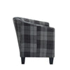 Modern Tartan Fabric Tub Chair Beige or Grey Armchair Occasional Accent Chair