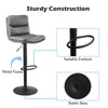 Set of 2 Bar Stools Breakfast Stools With Foot Rest Swivel Gas Lift Modern Grey